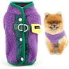 SMALLLEE_LUCKY_STORE Maglione per cani in pile sfocato, per cani di taglia extra piccola, patchwork, caldo, maglione per cuccioli con doppio anello a D, dolcevita, abbigliamento invernale e autunnale