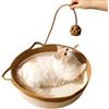 Generic Cesta per gatti, in vimini, 450 g, in vimini, 35 x 35 cm, in cotone intrecciato, design rialzato, comodo per animali domestici, resistente ed elegante, ideale per cani e gatti