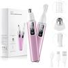 Gudemoore Rasoio Sopracciglia Elettrico Donna, 2 in 1 Epilatore Sopracciglia Tagliapeli Naso Ricaricabile,con Display Digitale LCD, Trimmer per Capelli Nasali Adatto per Sopracciglia, Naso e Viso (Rosa)