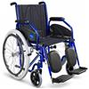 AIESI® Sedia a Rotelle pieghevole leggera con pedane elevabili regolabili AGILA EVOLUTION PLUS, Braccioli estraibili, Cintura di sicurezza, Pompa di gonfiaggio, Garanzia Italia 24 mesi