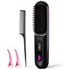JUCHRZEY Pettine caldo in ceramica agli ioni negativi elettrici 3 impostazioni Pettine lisciante for la cura dei capelli agli ioni negativi Display a LED Mini piastra for capelli da viaggio