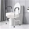 WUPYI2018 Rialzo sedile WC e telaio di sicurezza per anziani, antibatterico, con braccioli, ascensore 110 mm, portata 150 kg, con impugnature in gomma antiscivolo e piedini in gomma