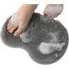 Generic Silicone Foot Scrubber Mat, 2025 New Shower Foot Back Scrubber Massage Pad with Suction Cups Non-Slip Exfoliating Shower Pad (Gray)