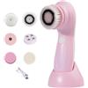 Genérico Exfoliant Visage Gommage - Brosse Exfoliant Électrique Avec 6 Têtes - Appareil Rechargeable De Nettoyage En Profondeur, Massage Pour Soin Du Visage, Corps - Peau Douce, Eclatante, Lumineuse