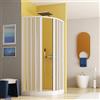 GEAPLAST Box doccia semicircolare 80 x 80 soffietto apertura centrale