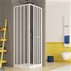 GEAPLAST Box Doccia Angolare 100 x 100 Soffietto Apertura Centrale