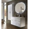 BADEN HAUS MIAMI Mobile Bagno Sospeso 100 cm Bianco Lucido Floreale con Specchio LED e Colonna Singola