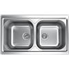 APELL Lavello Cucina Incasso 86 x 50 cm Inox AISI 304 con 2 Vasche