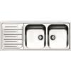 APELL Lavello Cucina Incasso Acciaio Inox 116 cm con Vasche a Destra e Gocciolatoio - Modello MELODIA