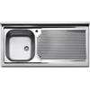 APELL Lavello Cucina Appoggio Acciaio Inox 100 cm con Vasca a Sinistra - Modello PISA