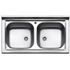 APELL Lavello Cucina Appoggio Acciaio Inox 90 cm con 2 Vasche - Modello PISA