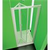 Box porta nicchia doccia, misura cm.86-91, cabina porta a libro due ante colore bianco in pvc