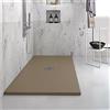 POLIFLEX Piatto Doccia Marmoresina Tortora 80x140 cm Con Piletta