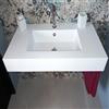 POLIFLEX Lavabo Marmoresina Bianco 80x51x13 con Vasca Centrale Sospeso