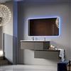 BADEN HAUS AVRIL Mobile Bagno Sospeso Completo 100CM Grigio Talpa con Lavabo, Cassettiera, Specchio LED e Colonne