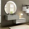 BADEN HAUS AVRIL Mobile Bagno Sospeso Completo 100CM Bianco con Lavabo, Cassettiera e Specchio LED