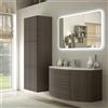 BADEN HAUS EDEN Mobile Bagno Sospeso Rovere Scuro 90 cm con Specchio e Colonna