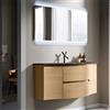 BADEN HAUS VAGUE Mobile Bagno Sospeso Rovere Tabacco 138 cm con Lavabo Nero e Specchio
