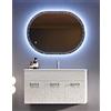 BADEN HAUS MIAMI Mobile Bagno Sospeso Bianco Opaco 100 cm con Lavabo e Specchio LED