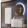 BADEN HAUS EDEN Mobile Bagno Sospeso Bianco Lucido 121 cm con Specchio Multimediale e Doppia Colonna