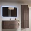 BADEN HAUS EDEN Mobile Bagno Sospeso Rovere Scuro 121 cm con Specchio e Colonna