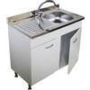 GI.MAR+APELL Mobile Cucina Bianco 80 cm 2 Ante con Lavello 1 Vasca a Destra