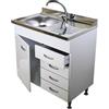 GI.MAR Mobile Cucina Bianco 80 cm Anta + Cassetti a dx