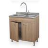 GI.MAR+APELL Sottolavello Rovere 80 cm 2 Ante con Lavello Inox 2 Vasche