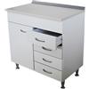 GI.MAR Base Cucina Componibile 80 cm Bianca Anta e Cassetti DX - Top Beige