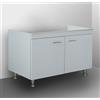 GI.MAR Mobile Sottolavello Bianco 2 Ante Per Lavello Inox 100 cm