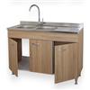GI.MAR Sottolavello Rovere Cucina 3 Ante 120 Cm Per Lavello Inox