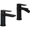 VEMA Coppia Miscelatori Monocomando Lavabo + Bidet Nero Opaco - TIMEA