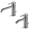 VEMA Coppia Rubinetti Miscelatori Lavabo e Bidet Acciaio Inox - TIBER
