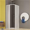 GEAPLAST Box Doccia 80 x 120 Disabili Soffietto Apertura Centrale