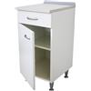 GI.MAR Base Cucina Componibile 40 cm Bianca con 1 Anta e 1 Cassetto - Top Marmo