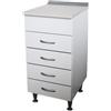 GI.MAR Base Cucina Componibile 40 cm Bianca con 4 Cassetti - Top legno