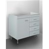 GI.MAR Mobile Cucina Sottolavello Bianco 80 cm Anta + Cassetti a destra