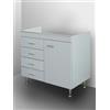 GI.MAR Mobile Cucina Bianco 80 cm Anta + Cassetti a sinistra