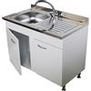 GI.MAR+APELL Mobile Sottolavello 100 Cm Con Lavello Inox aisi304 E Miscelatore