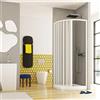 GEAPLAST Box Doccia Semicircolare 70 x 120 Soffietto Apertura Laterale