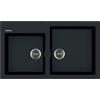 APELL S.P.A. Lavello Cucina 2 Vasche in Granito 860×500 mm Nero - Incasso 10 mm