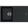 APELL S.P.A. Lavello Cucina 1 Vasca con Gocciolatoio in Granito nero 860×500 mm - Incasso 10 mm