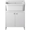 NEGRARI SRL Mobile Lavatoio Salvaspazio 55x34x80 In Resina PVC Per Esterno