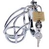 SXJJAR Dispositivo di castità in metallo Cintura di castità SM per uomo Schiavo Bondage Gabbia di castità Anello di bloccaggio del cazzo Gabbia del pene Anelli del pene in acciaio(41mm)