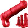 SAHOOSAFETY 3 misure guaina for pene in silicone con anello for testicoli polsini for pene estensione for pene dildo for cavallo estensione giocattoli sessuali for uomini(S)