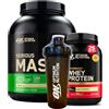 Optimum Nutrition Gold Standard 100% Whey Proteine in Polvere e Aminoacidi Gelato alla Vaniglia 780g 26 Porzioni + Serious Mass Integratore Calorico Gusto Vaniglia 8 Porzioni 2,73Kg + SHAKER