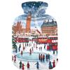 ODAWA London - Borsa dell'acqua calda con copertura morbida per piedi e scaldabagno, per alleviare i crampi mestruali, 2 l