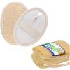 Koonafy 4Pcs Spugna di Luffa Naturale, Spugna Luffa Loofah Scrubber Spazzola di Luffa Spugna da Doccia Spugne, Scrubber Esfoliante per Bagno Termale e Cura Della Schiena (Loofha Pads Set)