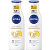 Nivea Q10 Latte Idratante Rassodante Vitamina C Azione Tonificante Elasticizzante Nutriente Antiossidante 48h Contro Inestetismi Formula ad Assorbimento Rapido per Pelli Normali - 2 Flaconi da 250ml