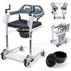Mobiclinic®, Sedia di Trasferimento, Pappagallo Estraibile, Regolabile in Altezza, Doppio Sistema di Sicurezza, Apertura Laterale, Cuscino, Ruote con Freni, per Letto, Poltrona e WC, Acciaio, Willy